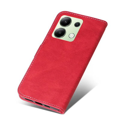For Xiaomi Redmi Note 13 4G Leather Case Three-color Splicing Phone Cover