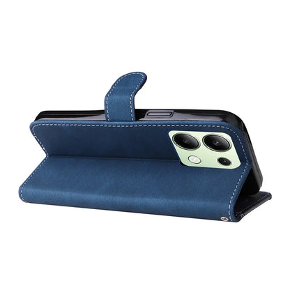 For Xiaomi Redmi Note 13 4G Leather Case Three-color Splicing Phone Cover
