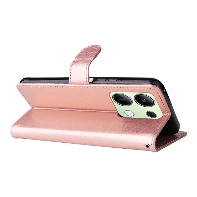 KT Imprinting Flower Series-4 For Xiaomi Redmi Note 13 4G Leather Phone Case Cat Bee Pattern