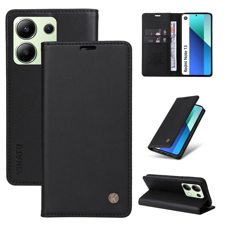 YIKATU YK-001 For Xiaomi Redmi Note 13 4G Case Wallet Phone Cover Magnetic Closing