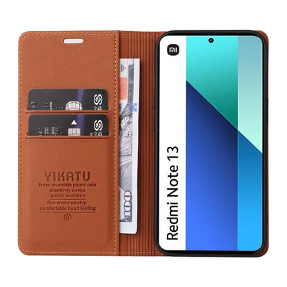 YIKATU YK-001 For Xiaomi Redmi Note 13 4G Case Wallet Phone Cover Magnetic Closing