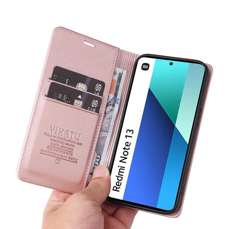 YIKATU YK-001 For Xiaomi Redmi Note 13 4G Case Wallet Phone Cover Magnetic Closing