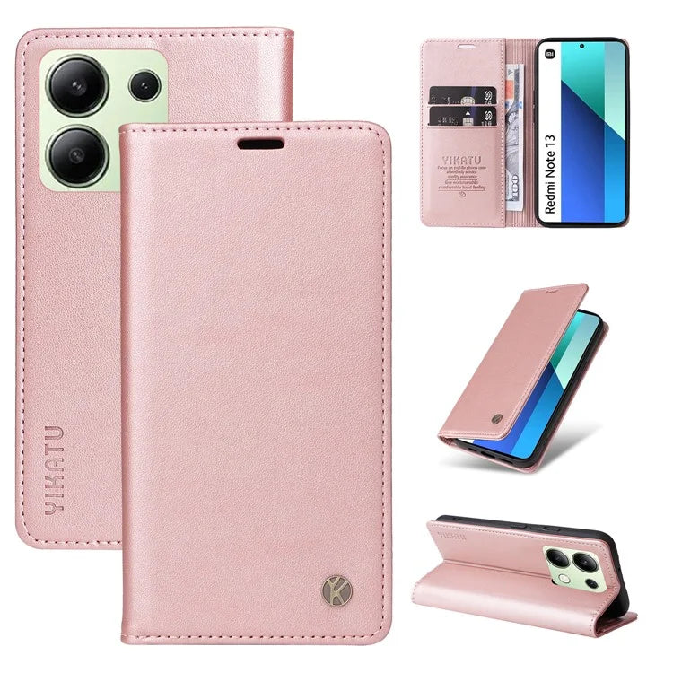 YIKATU YK-001 For Xiaomi Redmi Note 13 4G Case Wallet Phone Cover Magnetic Closing