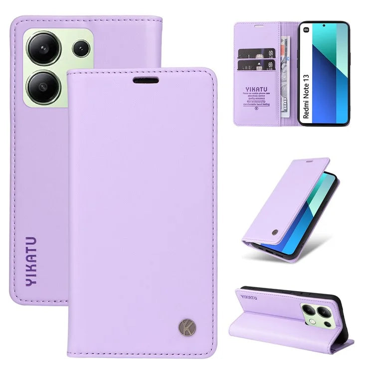 YIKATU YK-001 For Xiaomi Redmi Note 13 4G Case Wallet Phone Cover Magnetic Closing