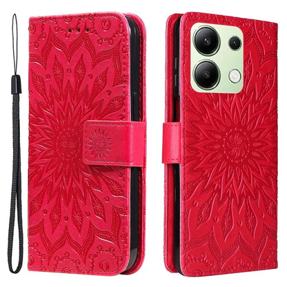 KT Imprinting Flower Series-1 For Xiaomi Redmi Note 13 4G Leather Case Wallet Cover Sunflower