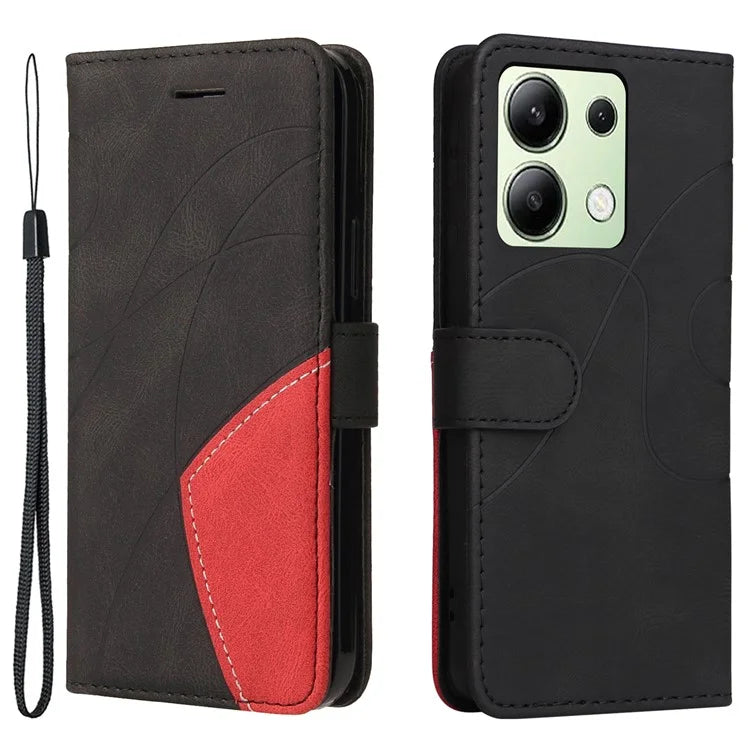 KT Leather Series-1 For Xiaomi Redmi Note 13 4G Case Dual Color Splicing Leather Cover