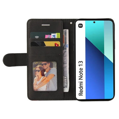 KT Leather Series-1 For Xiaomi Redmi Note 13 4G Case Dual Color Splicing Leather Cover