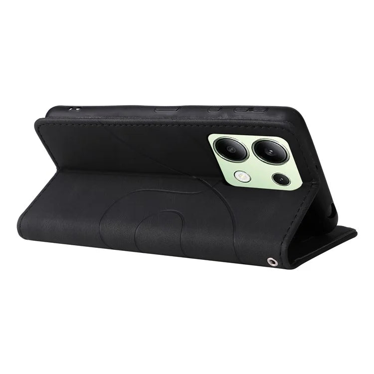 KT Leather Series-1 For Xiaomi Redmi Note 13 4G Case Dual Color Splicing Leather Cover