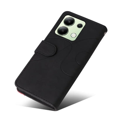 KT Leather Series-1 For Xiaomi Redmi Note 13 4G Case Dual Color Splicing Leather Cover