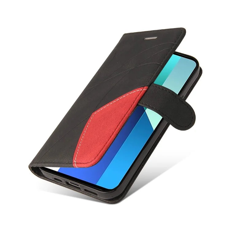 KT Leather Series-1 For Xiaomi Redmi Note 13 4G Case Dual Color Splicing Leather Cover