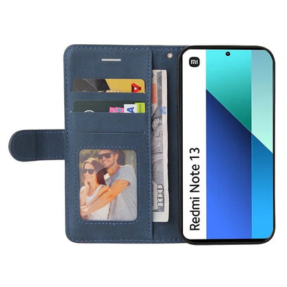 KT Leather Series-1 For Xiaomi Redmi Note 13 4G Case Dual Color Splicing Leather Cover