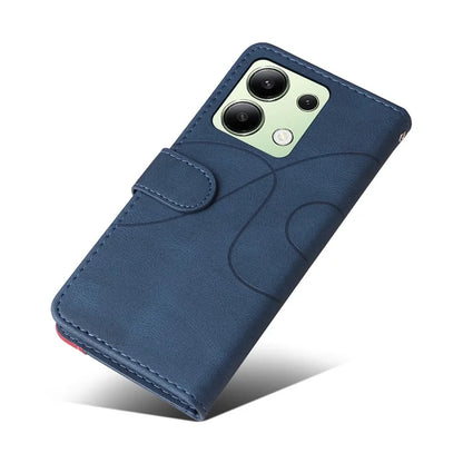 KT Leather Series-1 For Xiaomi Redmi Note 13 4G Case Dual Color Splicing Leather Cover