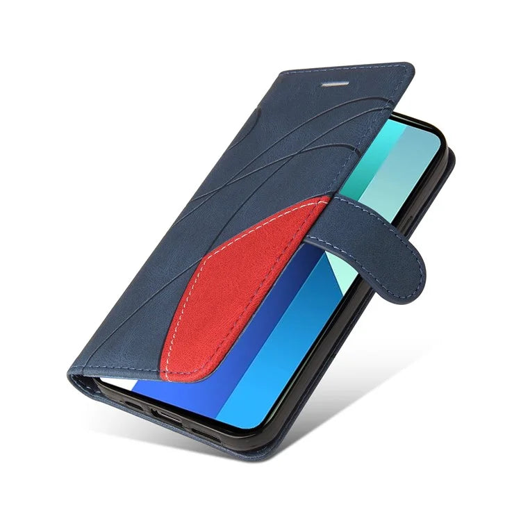 KT Leather Series-1 For Xiaomi Redmi Note 13 4G Case Dual Color Splicing Leather Cover