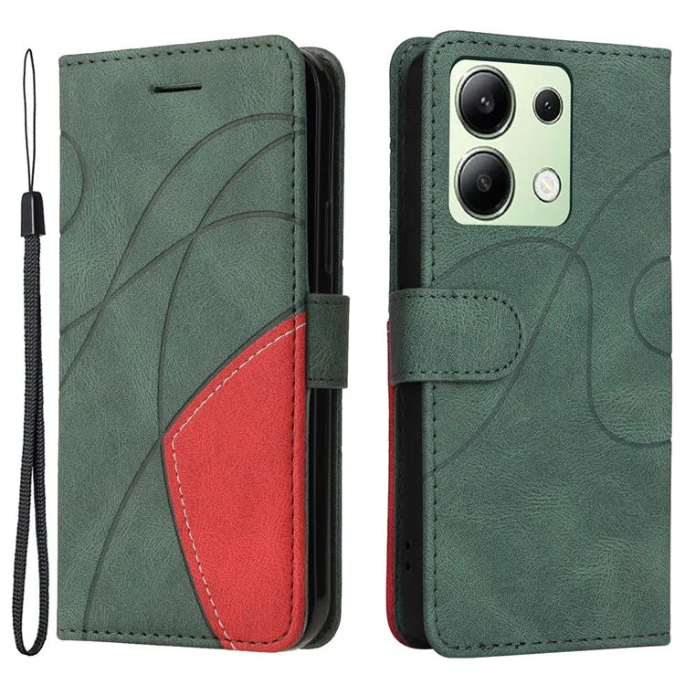 KT Leather Series-1 For Xiaomi Redmi Note 13 4G Case Dual Color Splicing Leather Cover
