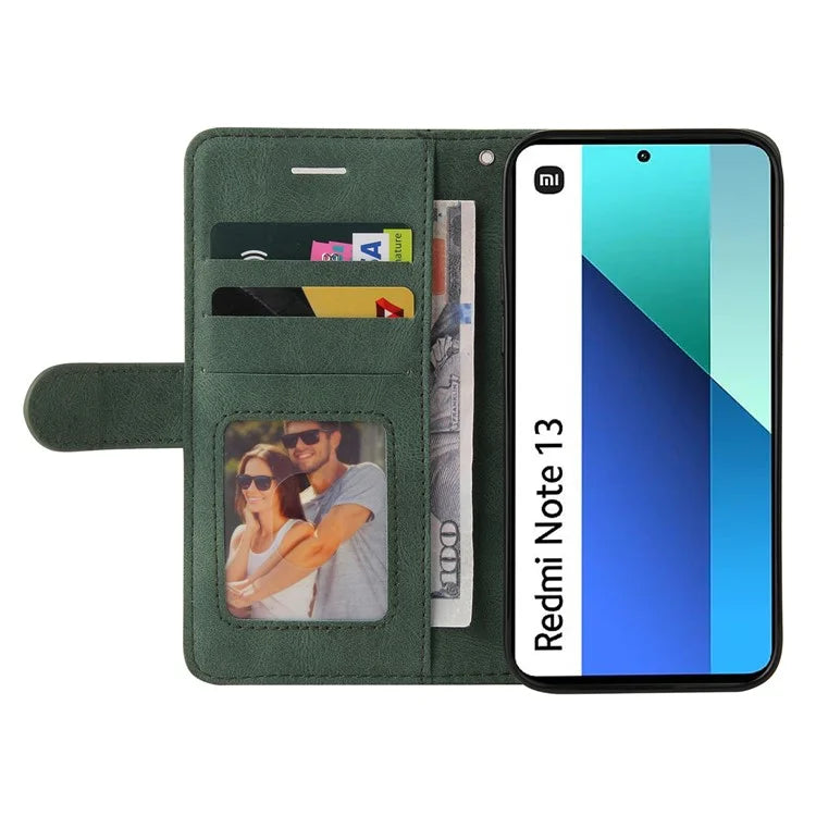 KT Leather Series-1 For Xiaomi Redmi Note 13 4G Case Dual Color Splicing Leather Cover