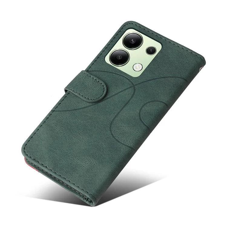 KT Leather Series-1 For Xiaomi Redmi Note 13 4G Case Dual Color Splicing Leather Cover