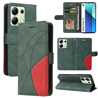KT Leather Series-1 For Xiaomi Redmi Note 13 4G Case Dual Color Splicing Leather Cover