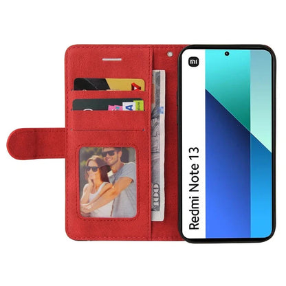 KT Leather Series-1 For Xiaomi Redmi Note 13 4G Case Dual Color Splicing Leather Cover