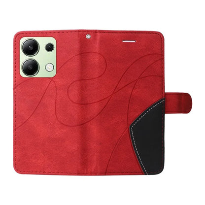 KT Leather Series-1 For Xiaomi Redmi Note 13 4G Case Dual Color Splicing Leather Cover