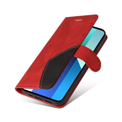 KT Leather Series-1 For Xiaomi Redmi Note 13 4G Case Dual Color Splicing Leather Cover