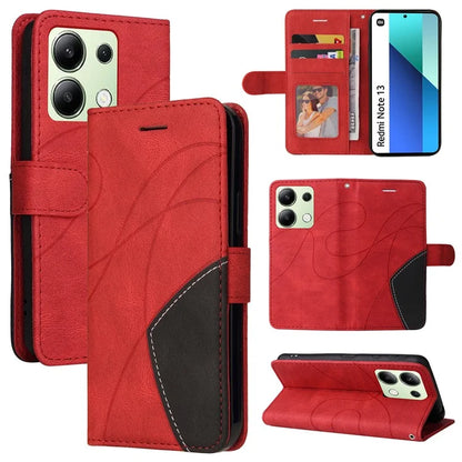 KT Leather Series-1 For Xiaomi Redmi Note 13 4G Case Dual Color Splicing Leather Cover