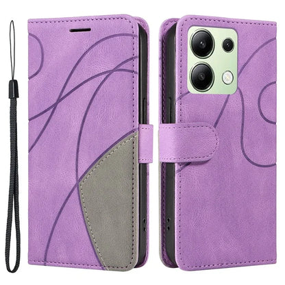 KT Leather Series-1 For Xiaomi Redmi Note 13 4G Case Dual Color Splicing Leather Cover