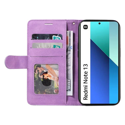 KT Leather Series-1 For Xiaomi Redmi Note 13 4G Case Dual Color Splicing Leather Cover