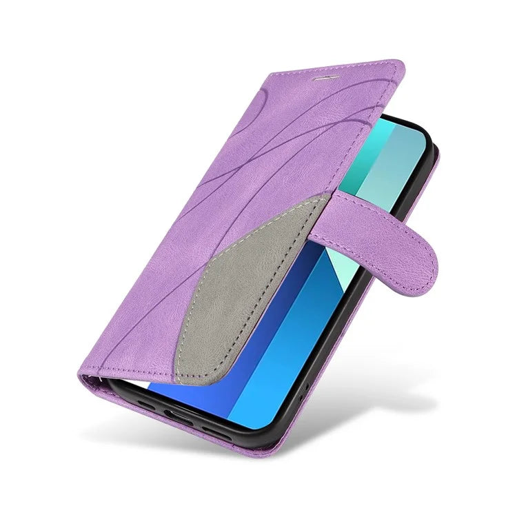 KT Leather Series-1 For Xiaomi Redmi Note 13 4G Case Dual Color Splicing Leather Cover