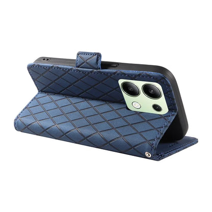 For Xiaomi Redmi Note 13 4G Leather Case Wallet Phone Cover Rhombus Pattern