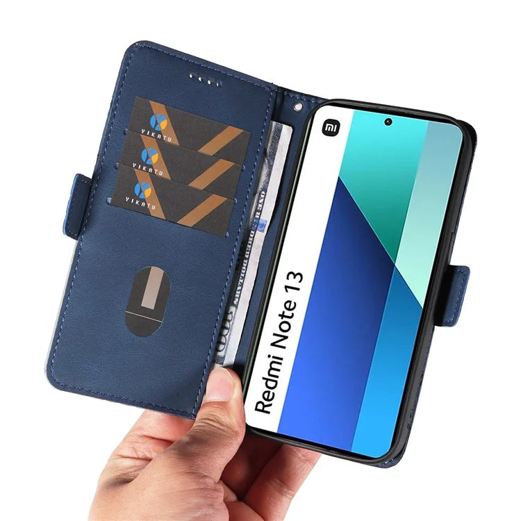 For Xiaomi Redmi Note 13 4G Leather Case Wallet Phone Cover Rhombus Pattern