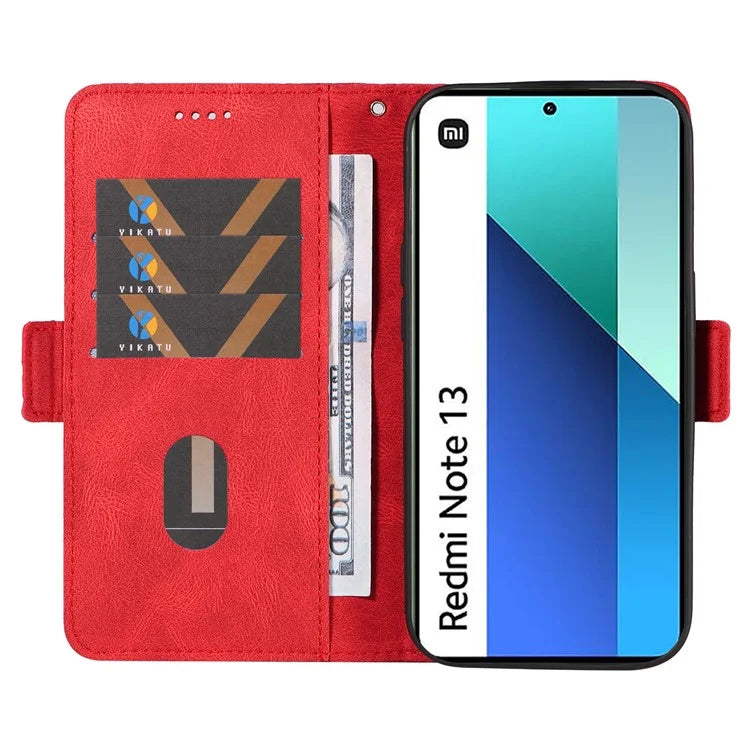 For Xiaomi Redmi Note 13 4G Leather Case Wallet Phone Cover Rhombus Pattern