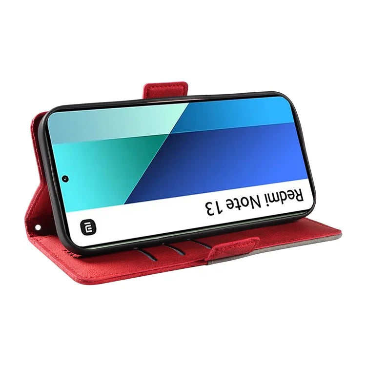 For Xiaomi Redmi Note 13 4G Leather Case Wallet Phone Cover Rhombus Pattern