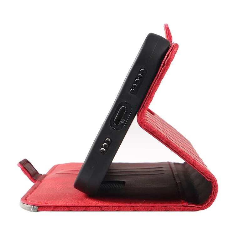 For Xiaomi Redmi Note 13 4G Leather Case Wallet Phone Cover Rhombus Pattern