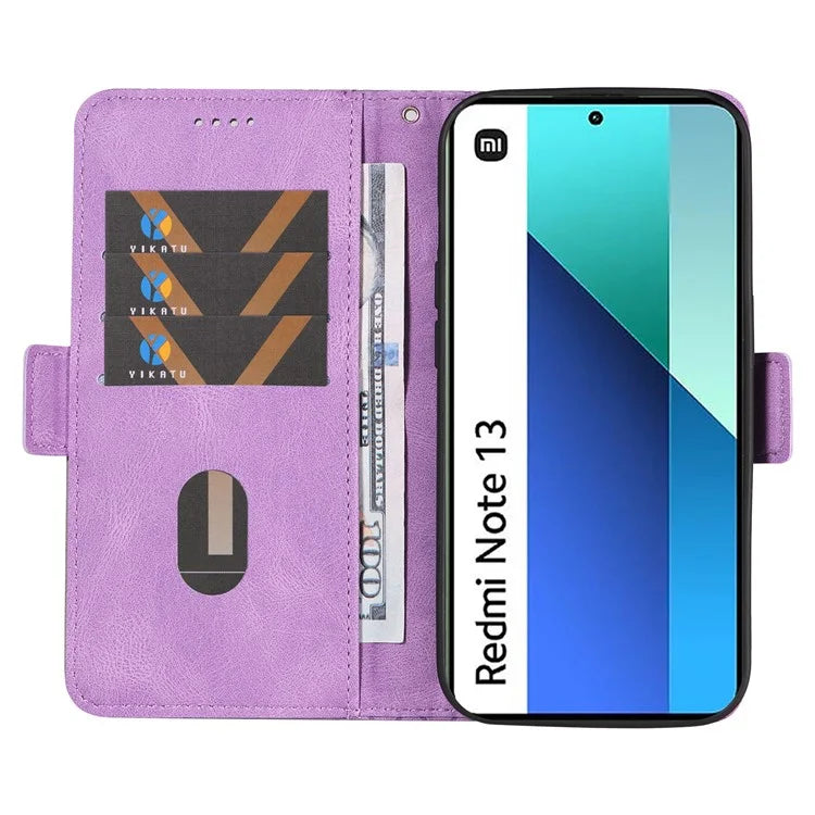 For Xiaomi Redmi Note 13 4G Leather Case Wallet Phone Cover Rhombus Pattern