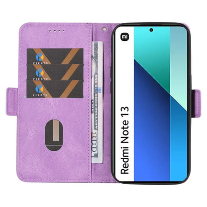 For Xiaomi Redmi Note 13 4G Leather Case Wallet Phone Cover Rhombus Pattern