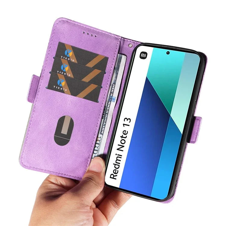 For Xiaomi Redmi Note 13 4G Leather Case Wallet Phone Cover Rhombus Pattern