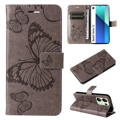 KT Imprinting Flower Series-2 For Xiaomi Redmi Note 13 4G Case Leather Cover with Wallet