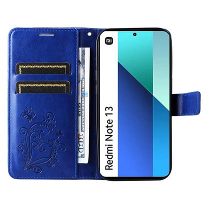 KT Imprinting Flower Series-2 For Xiaomi Redmi Note 13 4G Case Leather Cover with Wallet