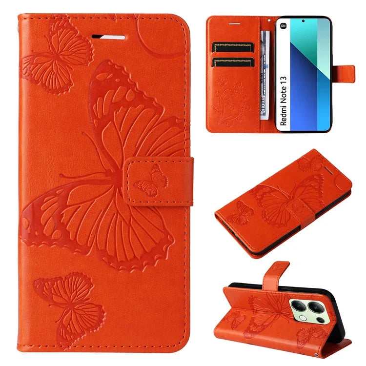 KT Imprinting Flower Series-2 For Xiaomi Redmi Note 13 4G Case Leather Cover with Wallet