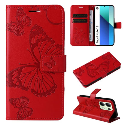KT Imprinting Flower Series-2 For Xiaomi Redmi Note 13 4G Case Leather Cover with Wallet