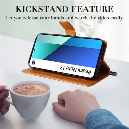 KT Imprinting Flower Series-2 For Xiaomi Redmi Note 13 4G Case Leather Cover with Wallet