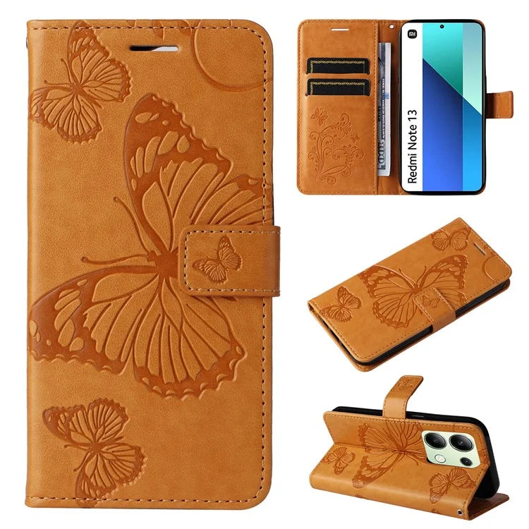 KT Imprinting Flower Series-2 For Xiaomi Redmi Note 13 4G Case Leather Cover with Wallet