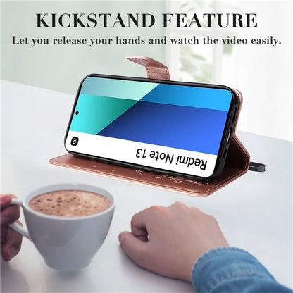 KT Imprinting Flower Series-2 For Xiaomi Redmi Note 13 4G Case Leather Cover with Wallet