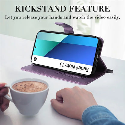KT Imprinting Flower Series-2 For Xiaomi Redmi Note 13 4G Case Leather Cover with Wallet