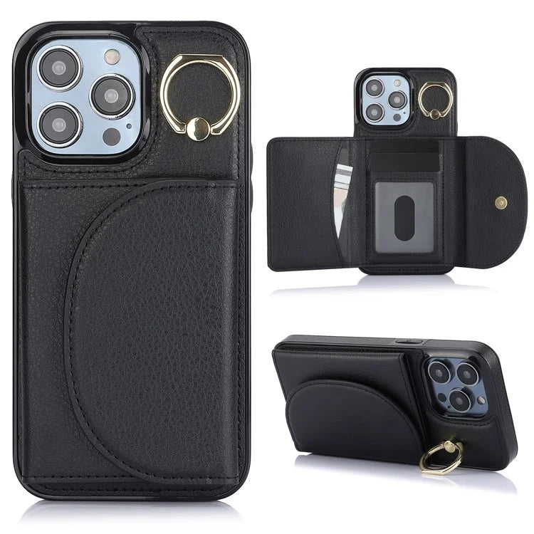 For iPhone 12 Pro Max Case RFID Blocking Card Bag PU+TPU Phone Cover