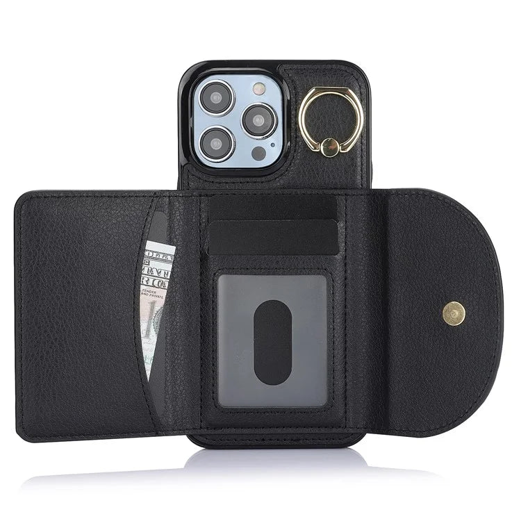 For iPhone 12 Pro Max Case RFID Blocking Card Bag PU+TPU Phone Cover