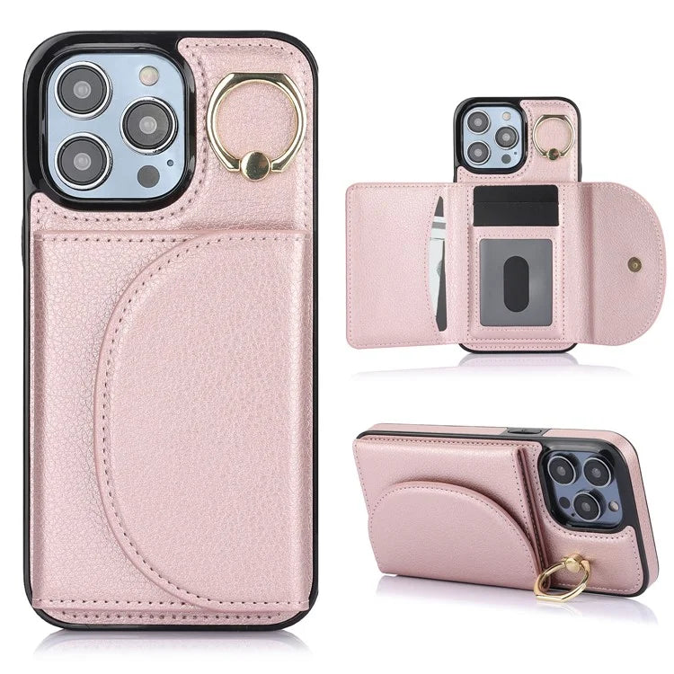 For iPhone 12 Pro Max Case RFID Blocking Card Bag PU+TPU Phone Cover