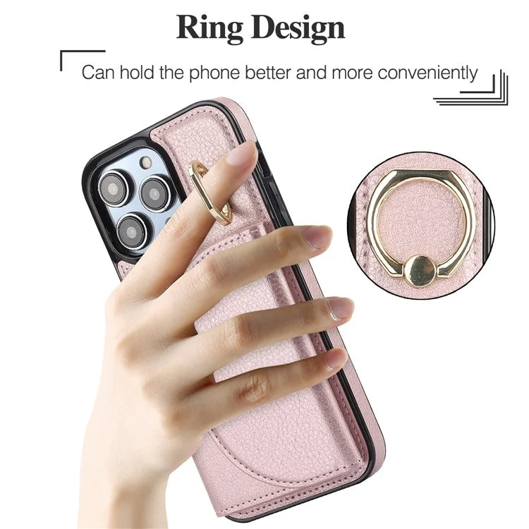 For iPhone 12 Pro Max Case RFID Blocking Card Bag PU+TPU Phone Cover