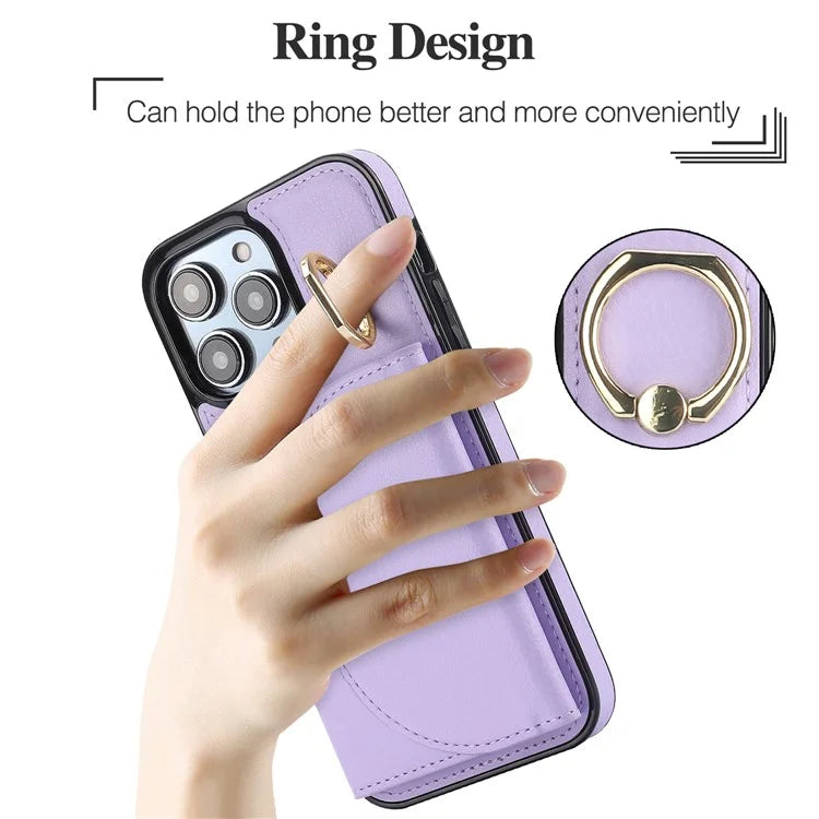 For iPhone 12 Pro Max Case RFID Blocking Card Bag PU+TPU Phone Cover