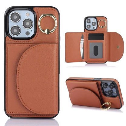For iPhone 12 Pro Max Case RFID Blocking Card Bag PU+TPU Phone Cover